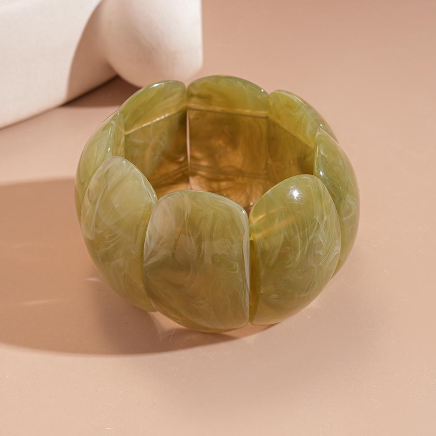 Exquisite Acrylic Marbled Square Spliced Bracelet – High-End, Unique, and Stylish