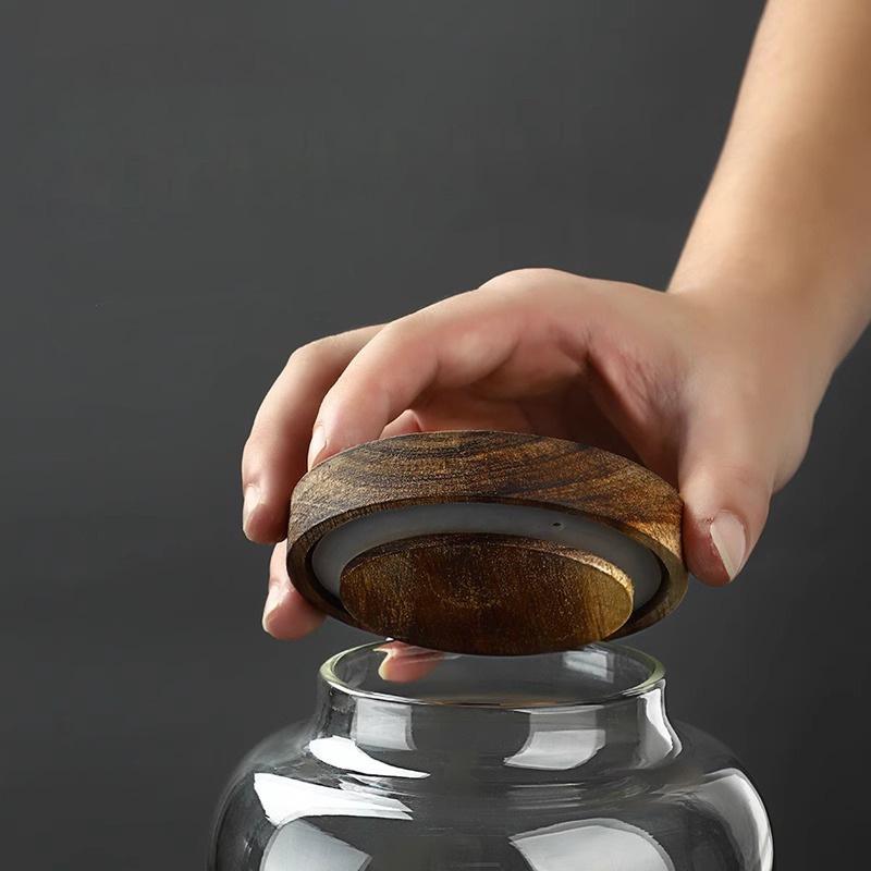 Airtight Glass Jar for Tangerine Peel, Tea, Dried Fruit Storage