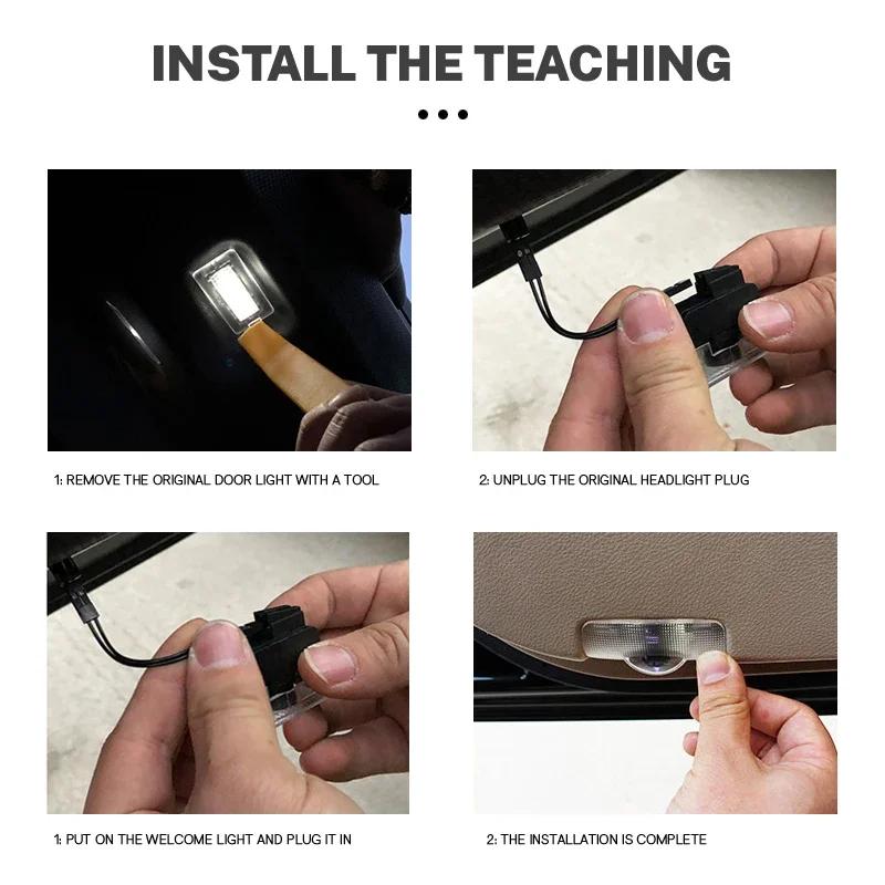 Sticker Tesla 2Pcs Car Door Projector Lamps Welcome Lights Accessories For Tesla Model 3 Highland 2023  S  X Y