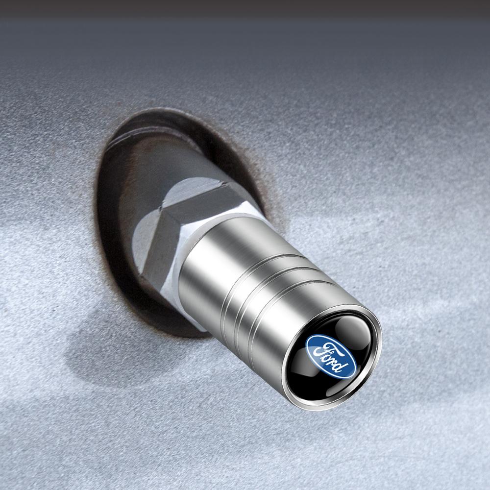 LLKA1 4Pcs Car Metal Tire Air Valve Caps Tyre Rim Stem Protection Covers For Ford Mustang ST RS Focus 2 Fiesta EcoSport ESCORT Mondeo
