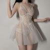 Sexy Lingerie Sexy Gauze Lace Perspective Suspender Nightdress Passion Hollowed Out Temptation Suit