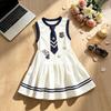 Toddler & Kids' Navy Style Sleeveless Summer Dress