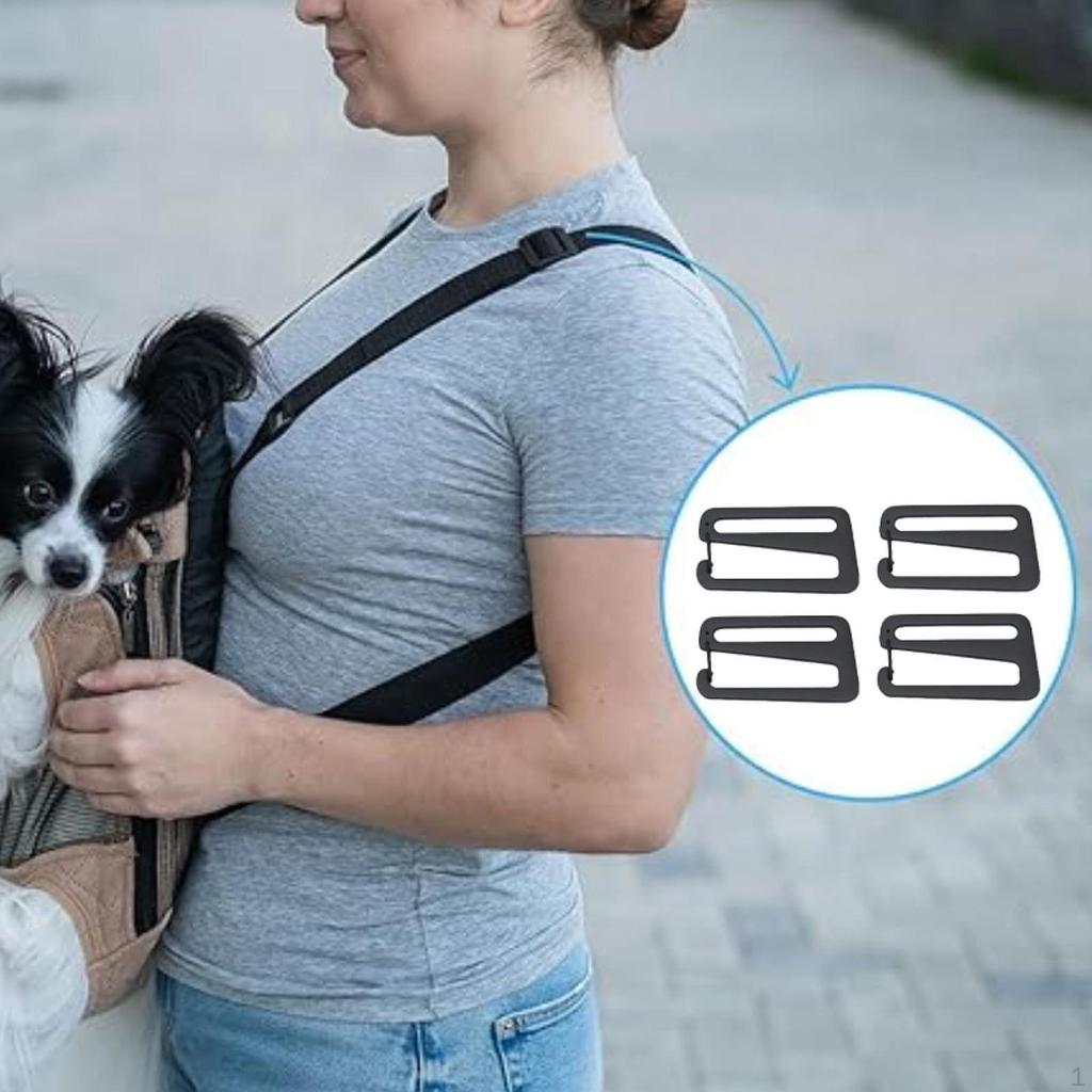 4 stycken Rem Bältesspänne med Öppen Krok Bandklämma Snabbkoppling Metall G-krokar