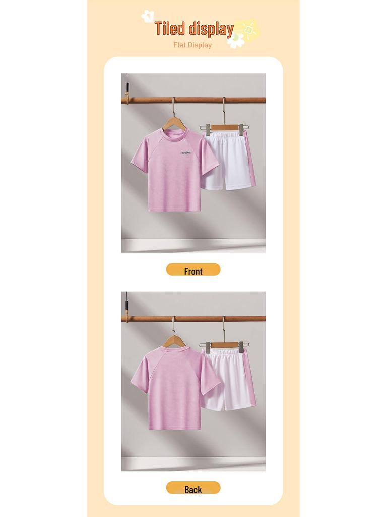 Girls' Quick-Dry Summer Sports Set - Ice-Feel Fabric, Ages 2-5