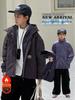 Boys' Plus-Velvet 3-in-1 Windbreaker Coat for Middle and Older Children, 2026 Autumn/Winter