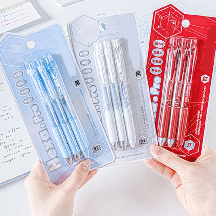 3PCS Retractable Gel Pen for Writing Note Taking Journaling Quick Drying Gel Inks Pen 0.5MM Tip Office School Supplies