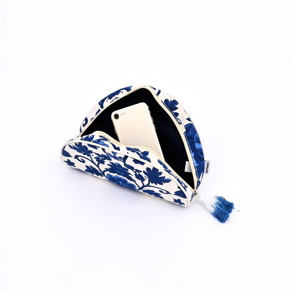Floral Canvas Travel Case - Cotton Cosmetic & Accessory Bag