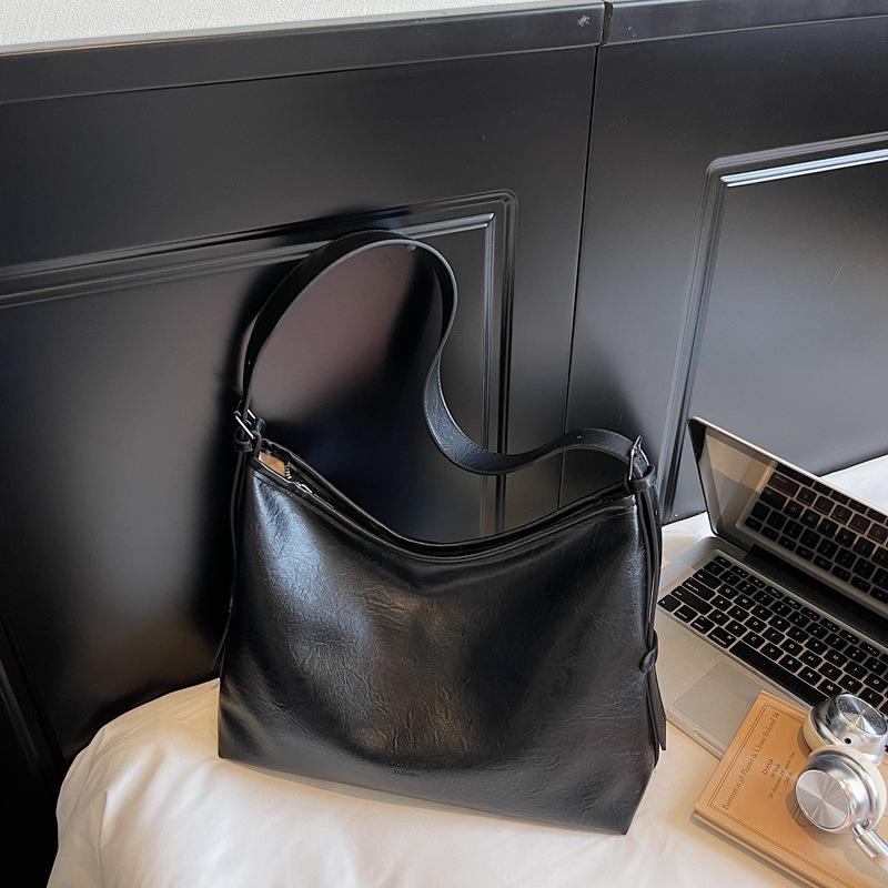 Geantă de umăr casual de nișă, la modă, simplă și elegantă, cu capacitate mare, geantă tip găleată