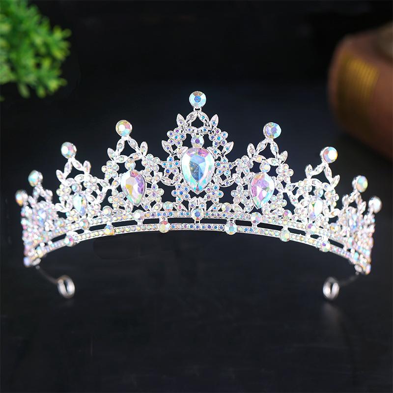 The Bride's Headwear  Crown  Handcrafted Rhinestone Headband Simple and Elegant Princess Crown Wedding Dress and Evening Gown Accessories