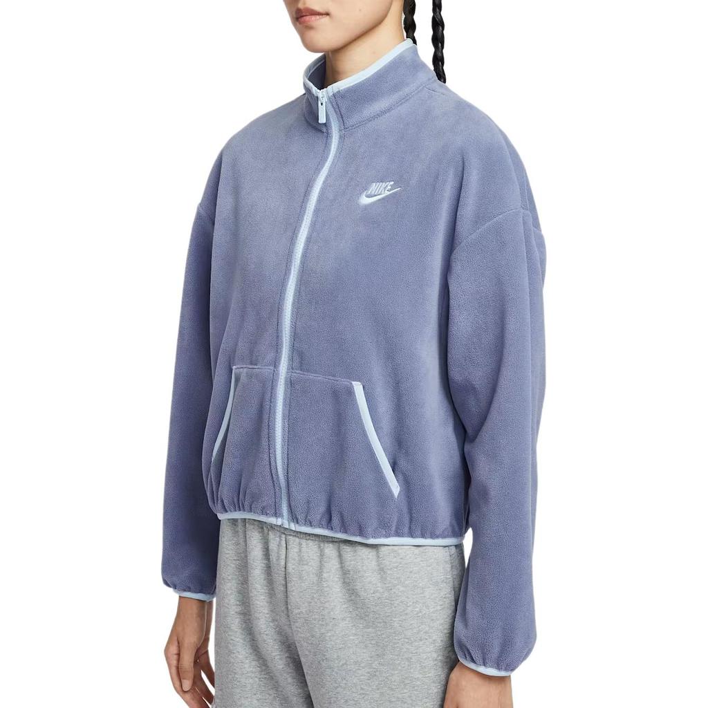 Nike Športová bunda Club Fleece vo voľnom strihu so stojačikom na zips s dlhým rukávom pre ženy bundy HV2731-499