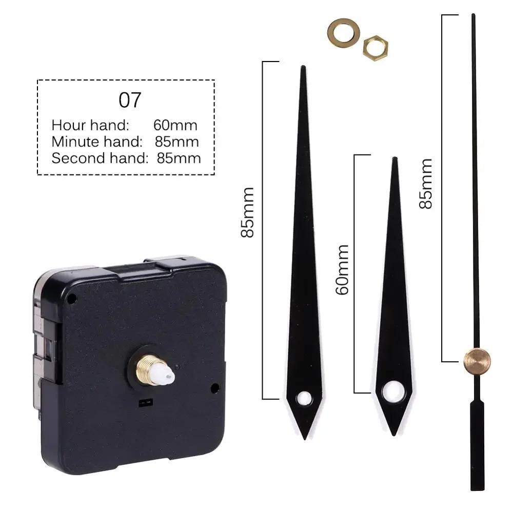 Quartz Clock Movement With Hand Mechanism Clock Repair Replacement Shaft Length 12mm (9/20 Inch) Thread Length 5mm(1/5 Inch)