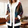 Cardigan con cappuccio in pile casual da donna con tasche Capospalla caldo