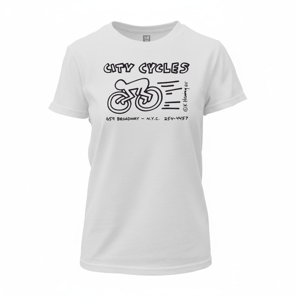 Keith Haring 80s City Cycles Graphic Unisexs T Shirt