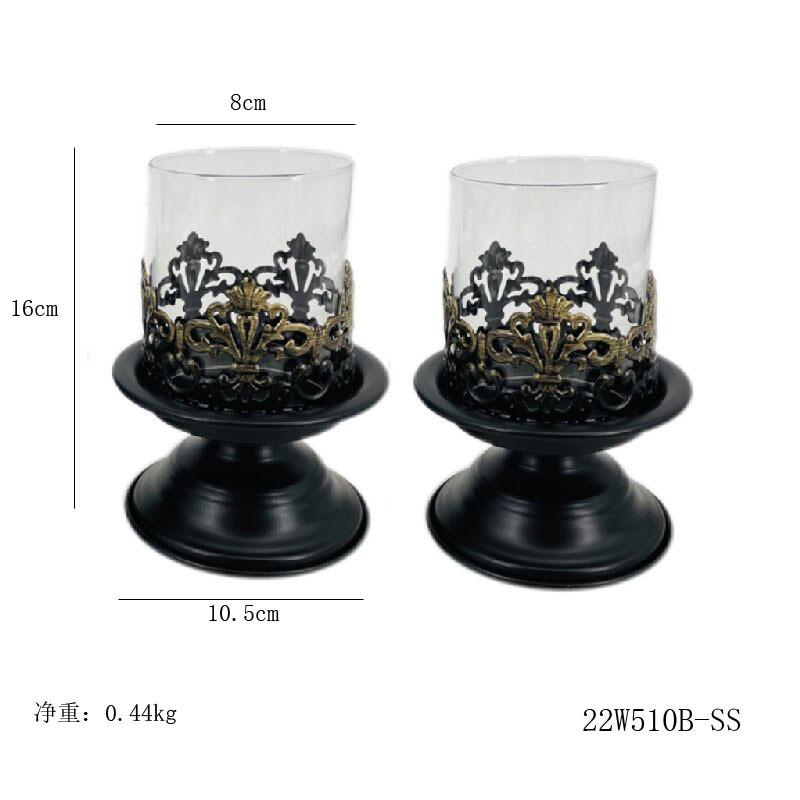 Vintage Iron Candle Holder Aromatherapy Cup Candlestick for Candlelight Dinner Home Decor And Shooting Props