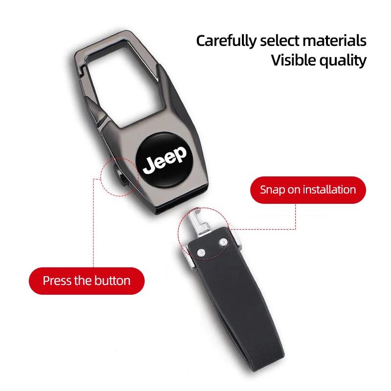For Jeep Car Keychain Men Business Keyring Auto Key Accessories For Jeep Grand Cherokee Wrangler JK Gladiator Compass Renegad