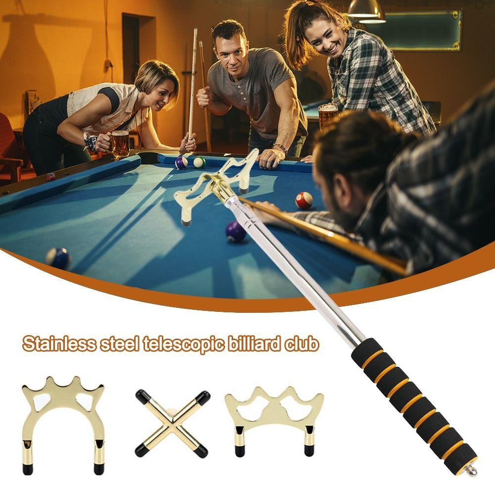 Removable Bridge Head Telescopic Billiards Pool Cue Stainless Steel Pool Table Cue Stick Bridge
