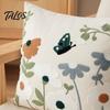 Flower Pattern Cushion Cover Floral Embroidered Cover, Decorative Throw Pillow Spring Home Refresh Decor Farmhouse for Living Room Sofa Couch
