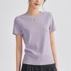 Women's Summer Round Neck Solid Color All New Stretch Top