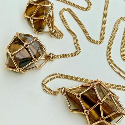 New Crystal Holder Cage Necklace Interchangeable Adjustable Crystal Net Metal Necklace for Women Men Stone Collecting Holder