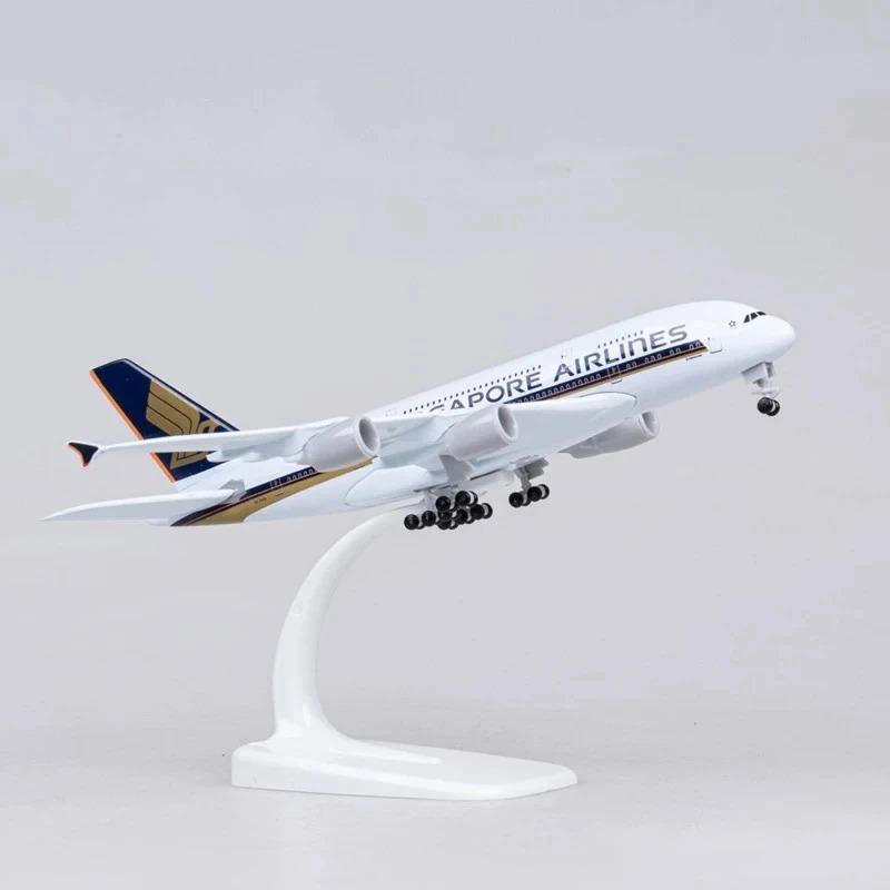 16/20cm Diecast Metal Aircraft Model, Singapore Airlines B777 B747 A380 Airplane Plane Model Toy for Display Collection
