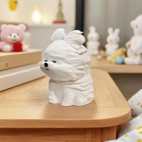 Puppy Figurine, Cute Small Dog Statue, 3D Printed Cartoon Animal Desktop Decoration for Home Office Shelf Decor, Gift for Dog Lovers