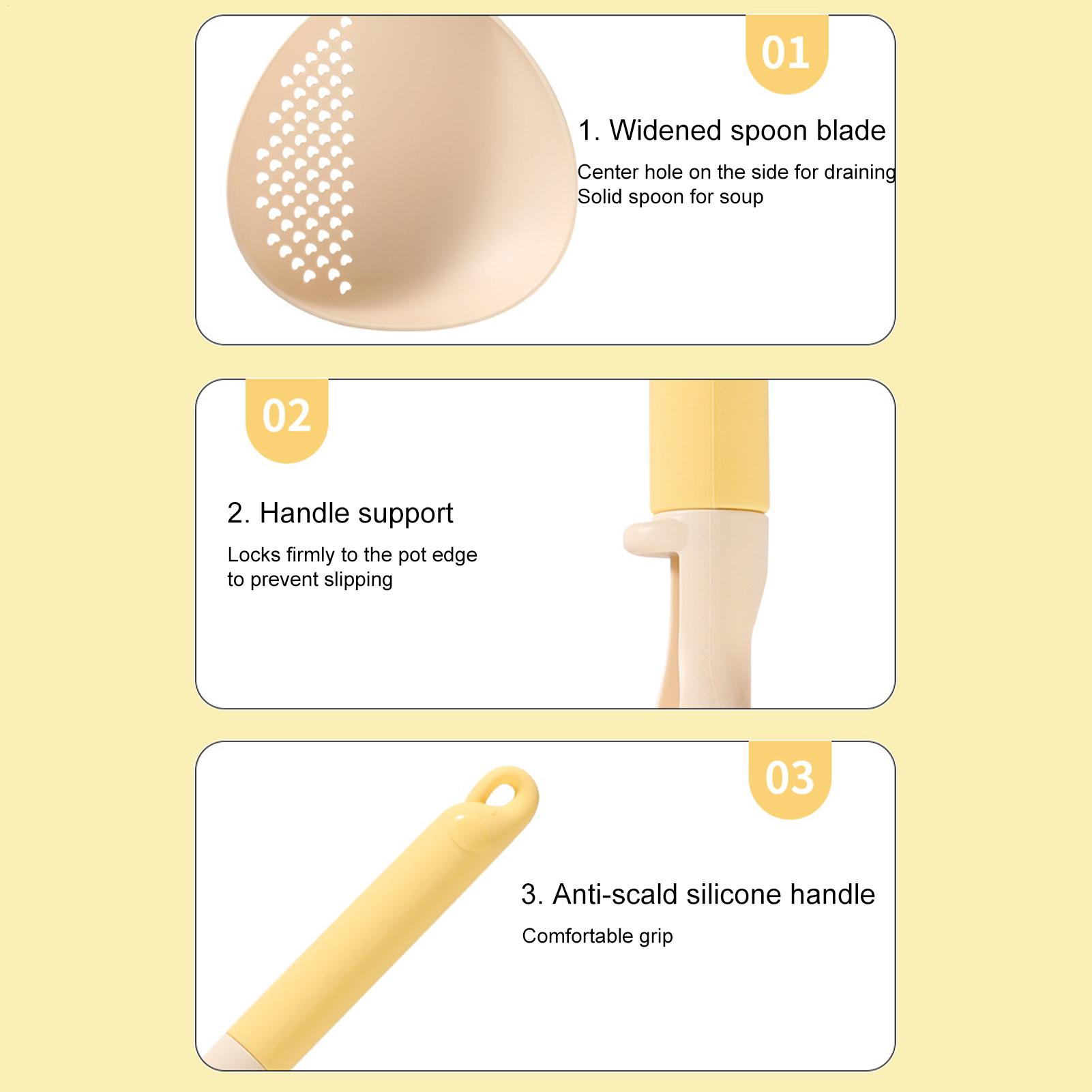 

Big Spoons For Cooking Large With Holes Silicone Handle Perforated Soup Spoons Kitchen Utensils For Serving Restaurant Apartment China Mainland