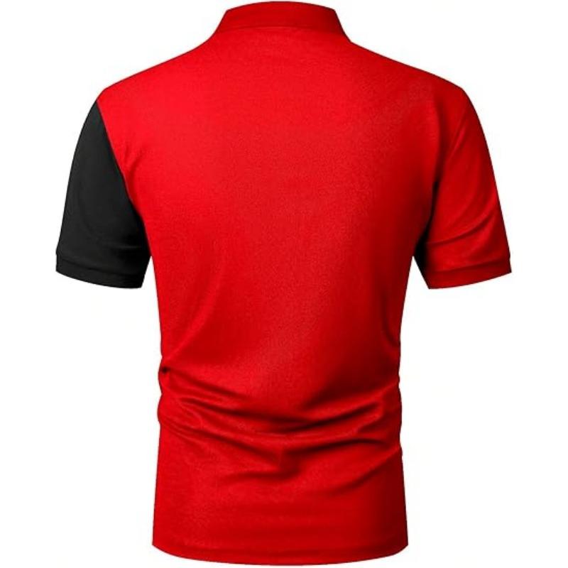 Color Blocked Men's Golf Polo Shirt with Short Sleeves, Moisture Wicking and Quick Drying Performance Casual and Fun
