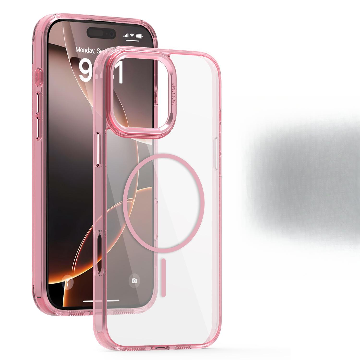 

Звездный щит Прозрачный Детализированный Круг Магнитная Адсорбция 14 Подходит для iPhone13 Apple 16 Чехол для мобильного телефона 15PROMAX Противоударный чехол iphone 11 розовый