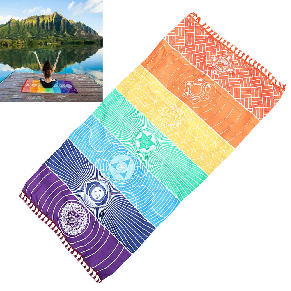 

Hot Beach Mat Blanket Wall Hanging Tapestry Stripe Towel Yoga