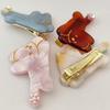 Girl Hairpin Rhinestones-Encrusted Flowers Soft Cartoon Puppy Shape Acetate Plate Hair Clip Side Bang Hair Pin Hair Accessory