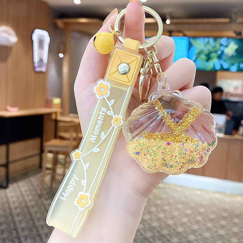 Breloc Stea de Mare Nisip Mișcător Ulei: Pandantiv Exquisit pentru Genți de Damă, Studenți și Copii - Decor Drăguț cu Ghiozdan Flotant