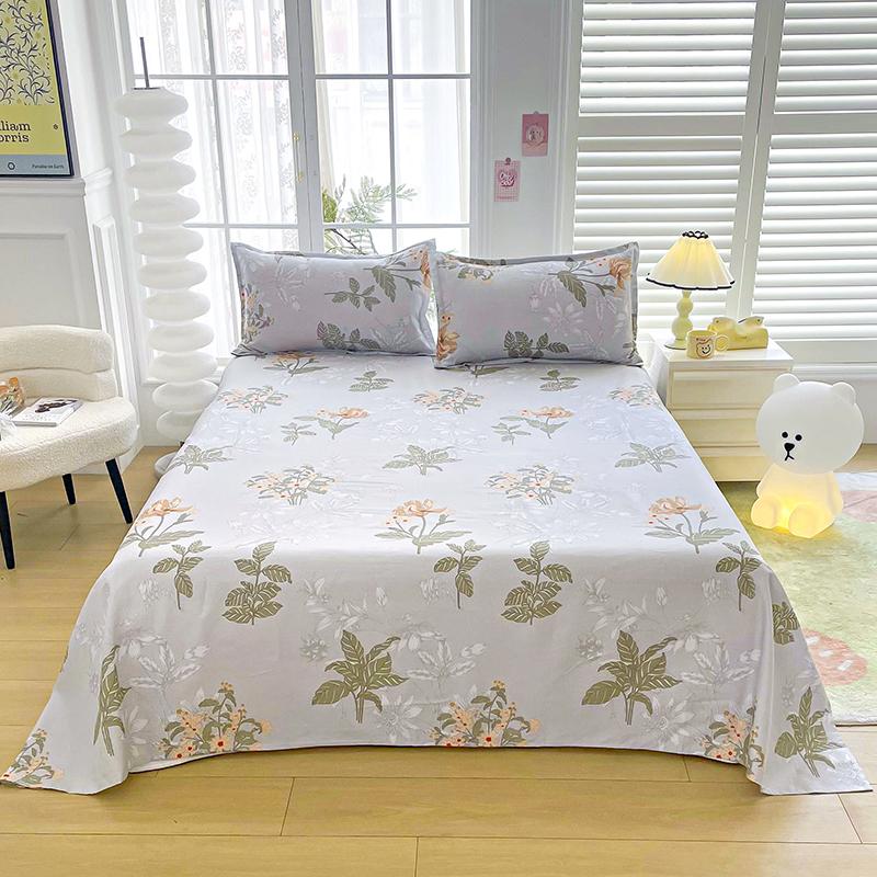 Flower Printed Flat Bed Sheets for Double Bed Single/Queen/King Reactive Printed Top Sheets for Beds sabanas cama Bed Linen