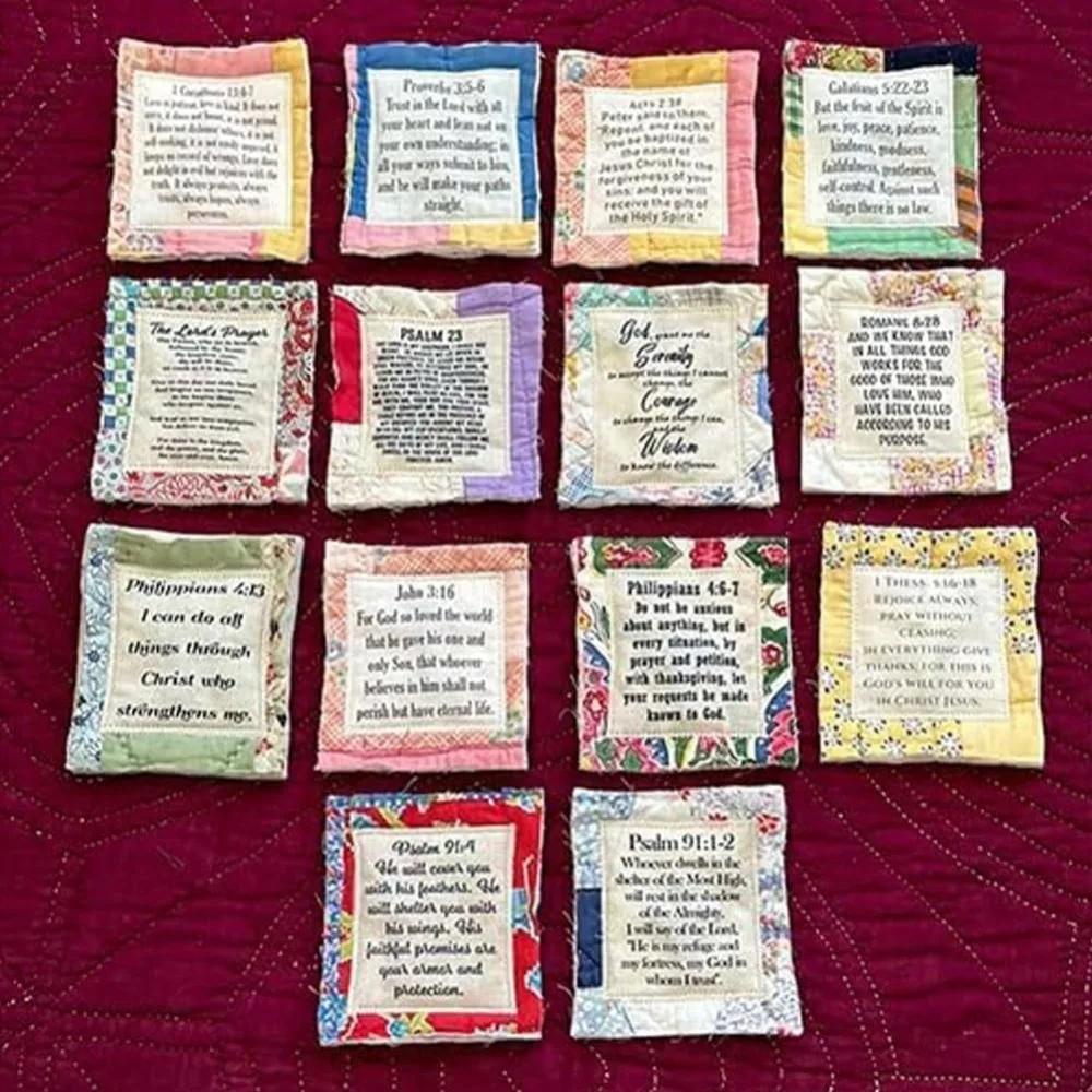 Individually Colorful Quilts Prayer Quilt with Cross Inside Prayer Gifts Handmade Sew Quilt Individually Colorful Pocket