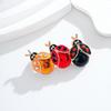 Ladybug Brooch, Cute Insect Brooch, with Crystals and Enamel Paint, Jewelry Suitable As a Gift