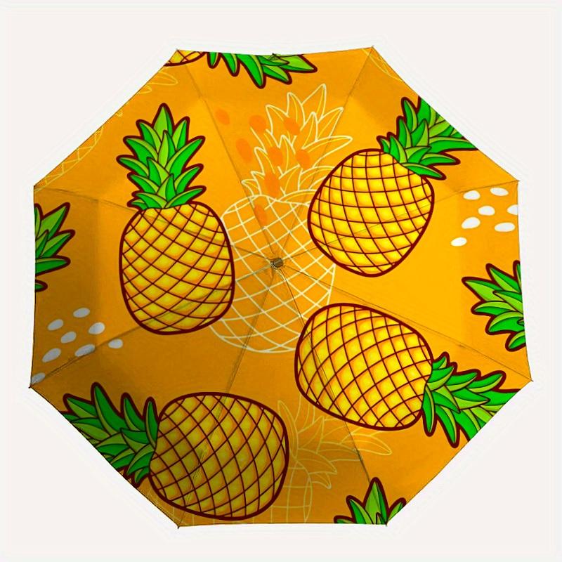 

1pc Pineapple Pattern Automatic Opening/Closing Folding Umbrella with 42 Ribs, Plastic Handle, Windproof Portable Sunshade Umbrella y250726082