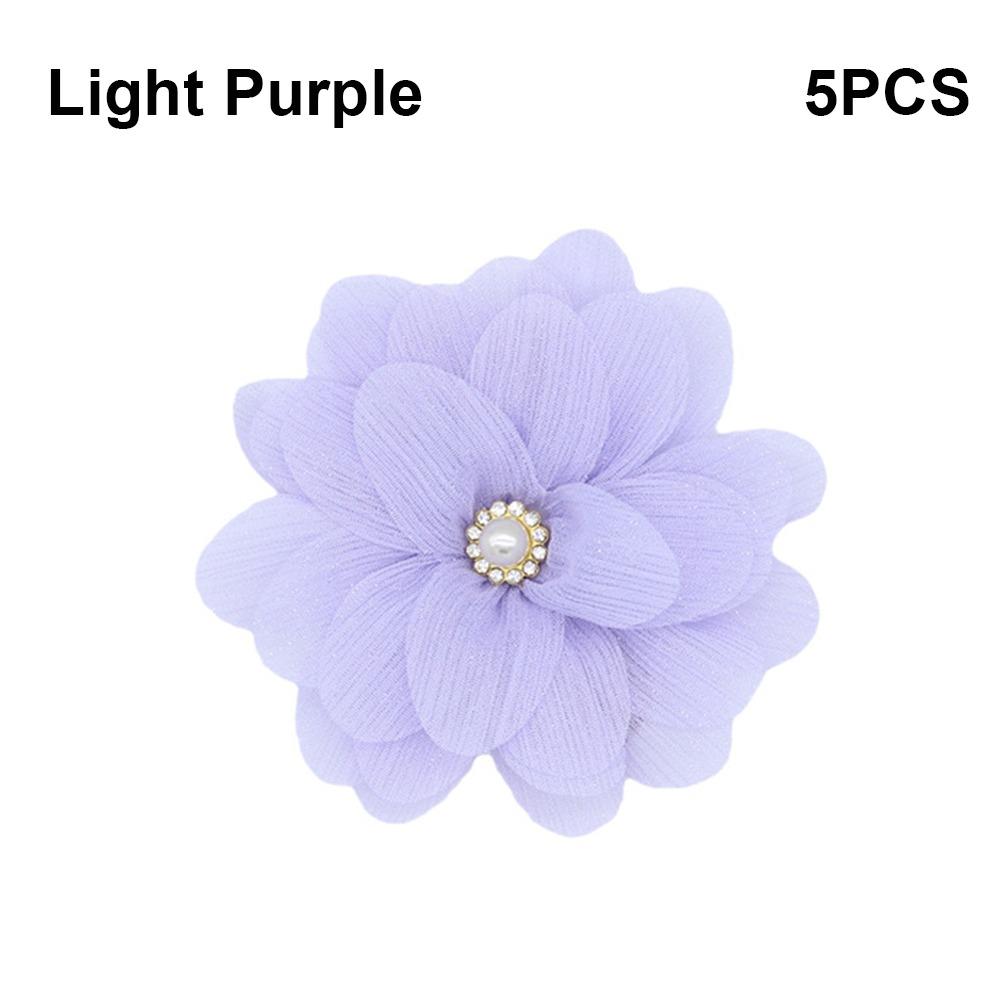 5PCS Chiffon Chiffon Flower Embellishment Handmade Material  Clothes Decoration