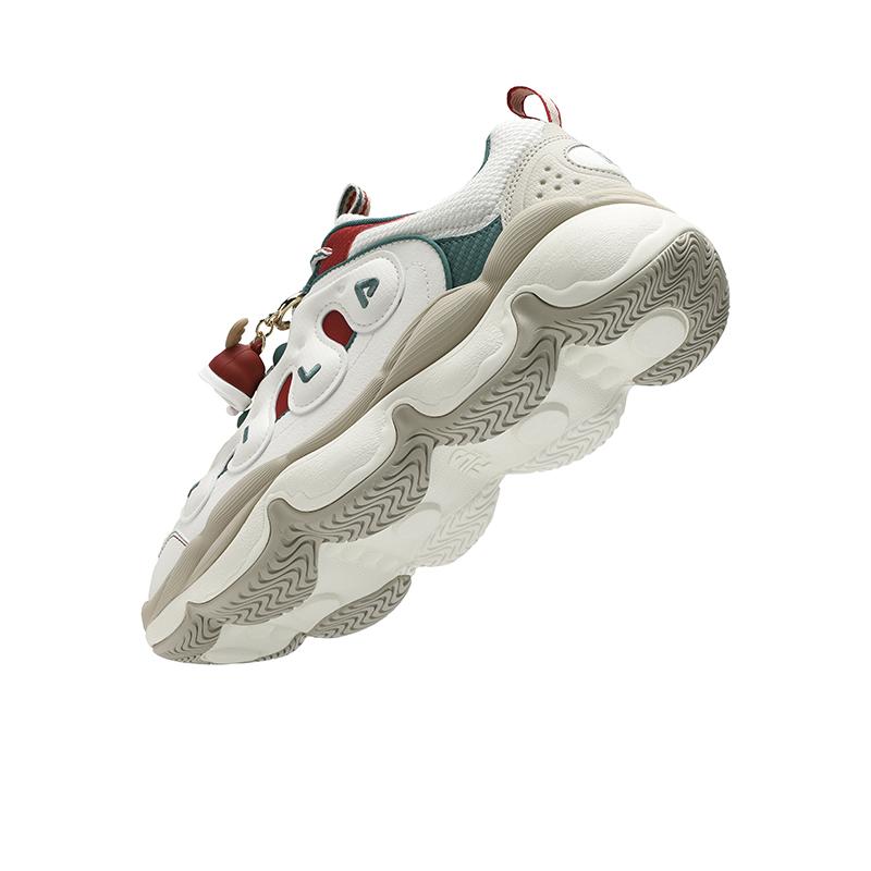 FILA Pease Xmas Pea Shoes Fashion Comfortable Versatile Wear-Resistant Low-Top Casual Shoes Men sneaker White F12M511109FSC