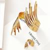 Jewelry Metal Open Bangles Geometric Upper Arm Cuff Luxury Bangles Ring Set  Party Jewelry