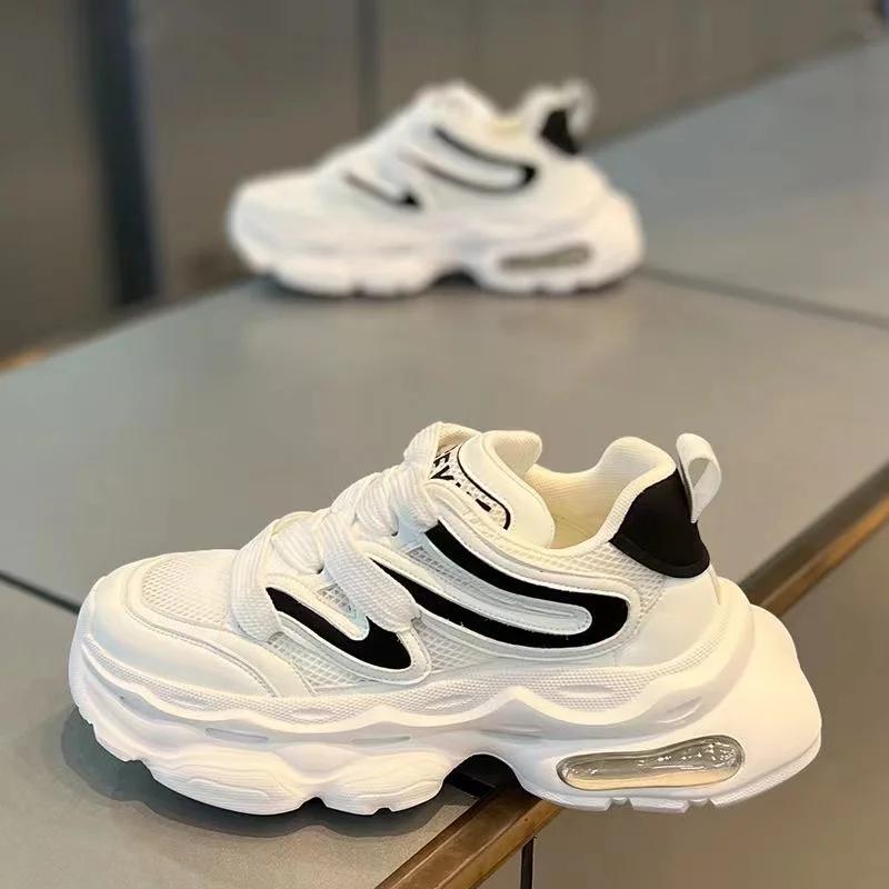 Casual Shoes for Men Streetwear Walking Shoes Sneakers Thick Bottom Running Basketball Shoes Mesh Breathable Male Sneakers
