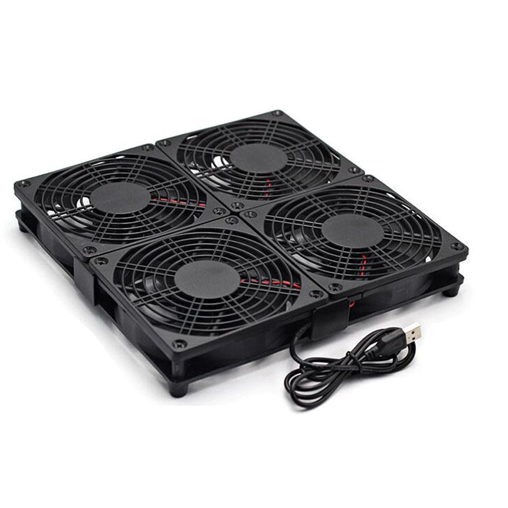 USB Powered Cooling Fan Stand 120mm for Router Rack DIY Audio Video Network Cabinet Server Workstation Mining Machine Laptop Cooler