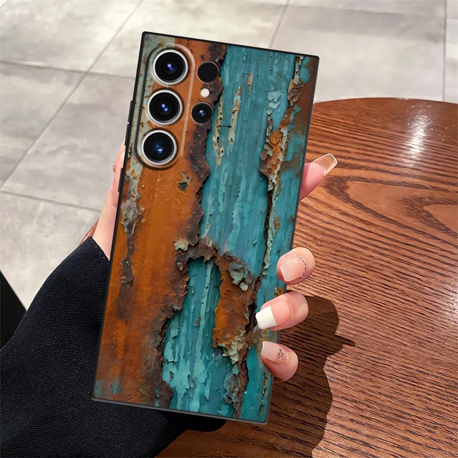 Case for Samsung Galaxy S25 Ultra S23 FE S24 Plus S21 S20 S22 S9 Funda Phone Cover Retro Rust