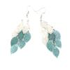 Vintage Hollow Leaves Drop Earrings for Women Bohemian Colorful Long Dangle Earrings 2024 Fashion Zircon Boucle Oreille Femme