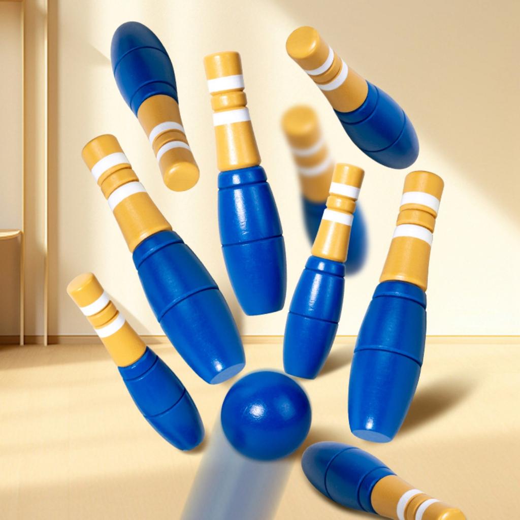 Children's Wooden Bowling Ball Indoor And Outdoor Sports Parent-Child Interactive Ball Toys