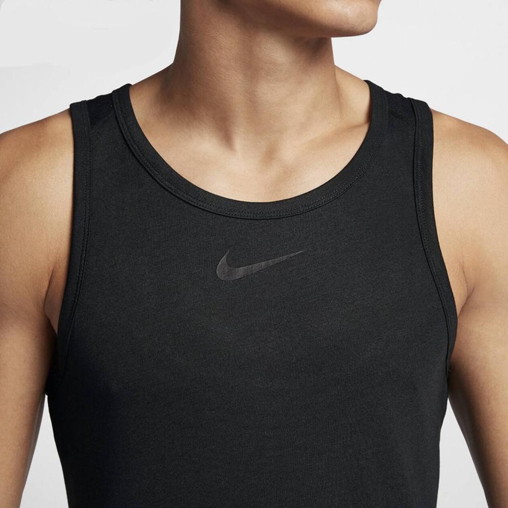 Nike Logo Solid Color Outdoor Casual Sports Round Neck Basketball Vest Men Vests Black AT3395-010