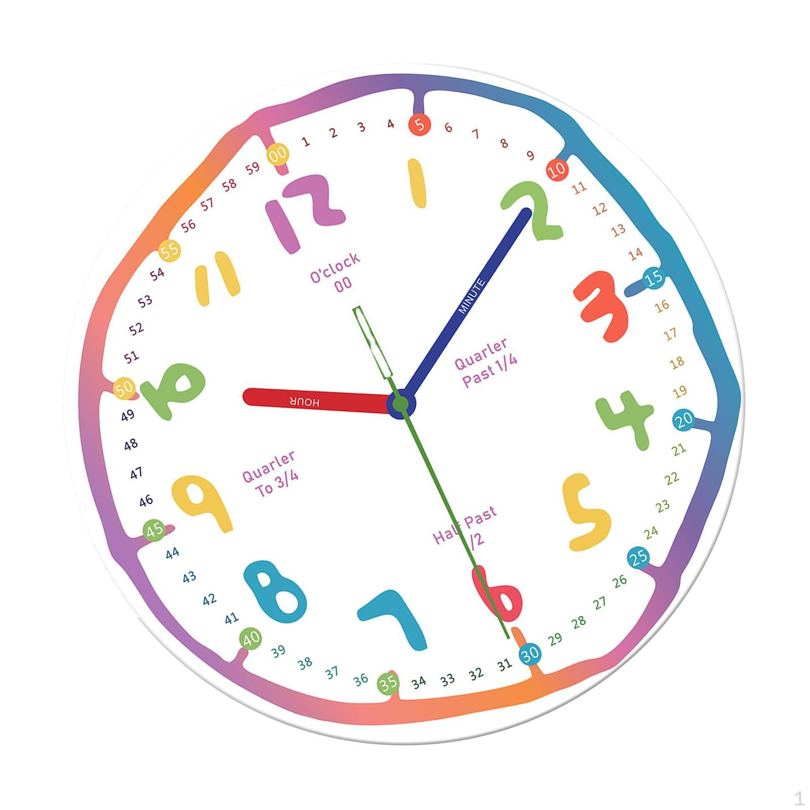 

Детские настенные часы декоративные красочные бесшумные для декора комнаты для офиса гостиной Style B