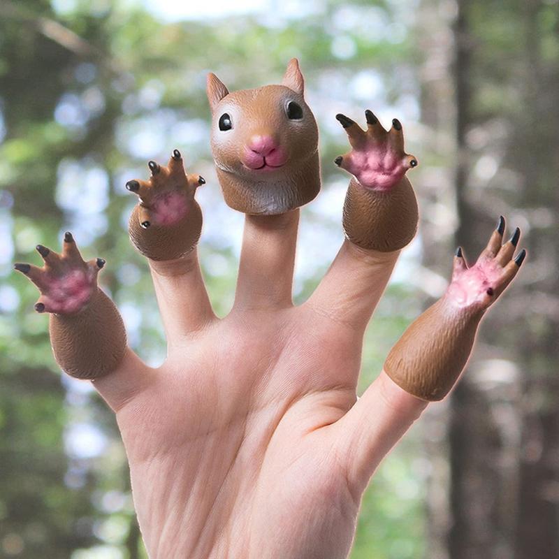 1 Set Finger Puppet Animals Squirrel Hand Finger Story Puppets Game Cat Puppy Panda Finger Dolls Toys For Children Gifts