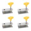 4Set Window Lock Aluminium Alloy Adjustable Security Lock Stopper with Key for Vertical Horizontal Sliding Window