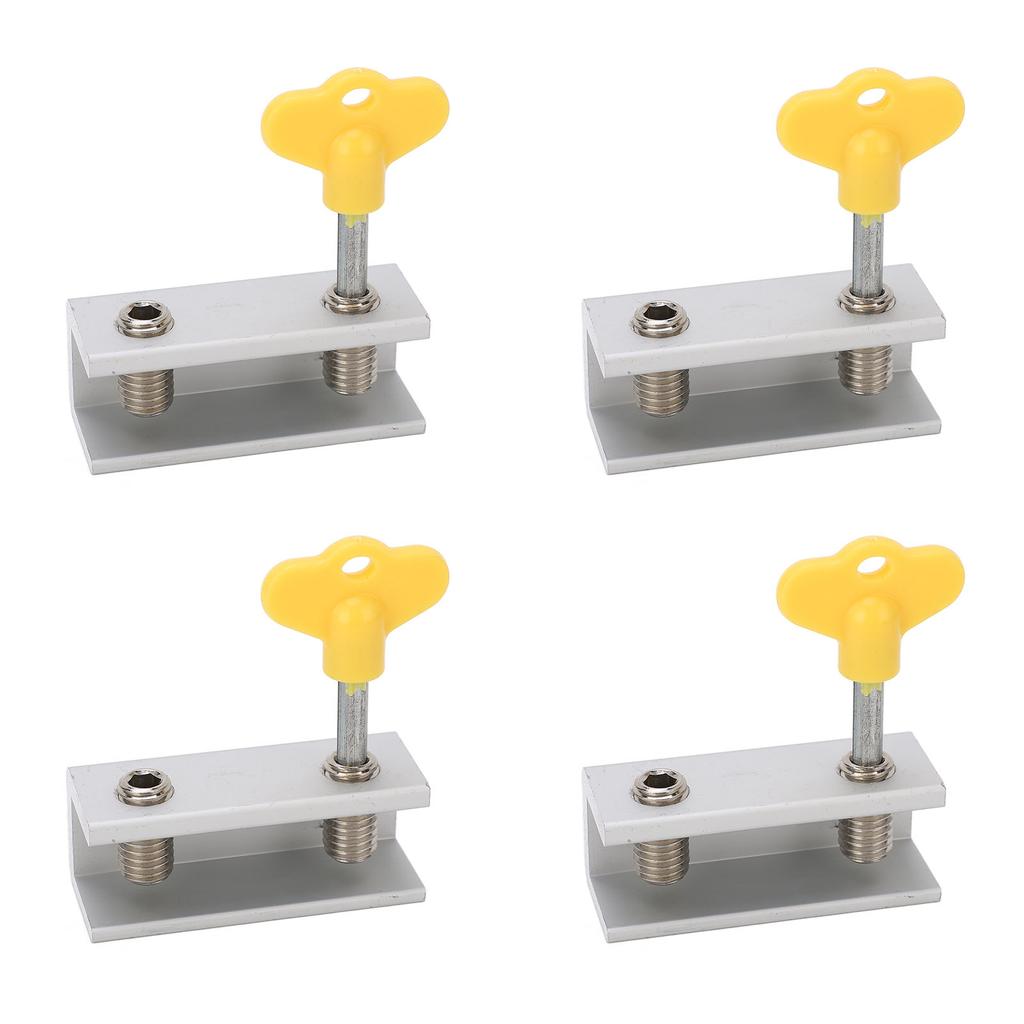 4Set Window Lock Aluminium Alloy Adjustable Security Lock Stopper with Key for Vertical Horizontal Sliding Window