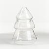 Snowflake Pattern Glass Christmas Tree Jar Large Capacity Transparent Cookie Jar With Lid Stylish Xmas Candy Jar