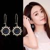 925 Silver Four-Leaf Clover Star Earrings, Korean Style, Slim Design for Women